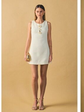 Endless Rose Stacy floral trim seamed mini dress